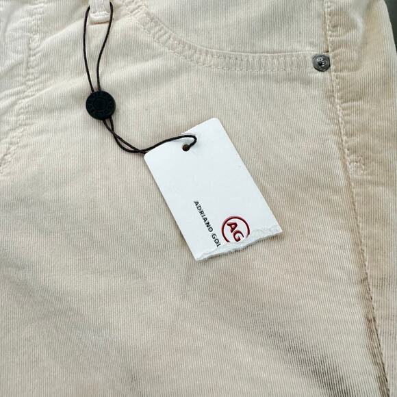 ADRIANO GOLDSCHMIED THE LEGGING SUPER SKINNY CORDUROY PANTS IN CREAM NWT SIZE 26 - Picture 9 of 16